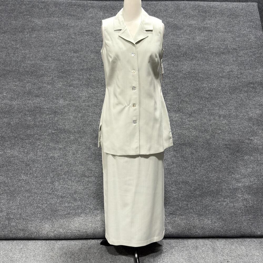 Jolibel Skirt Suit Set Womens 8 Cream Sleeveless Top Long Maxi Made Canada
